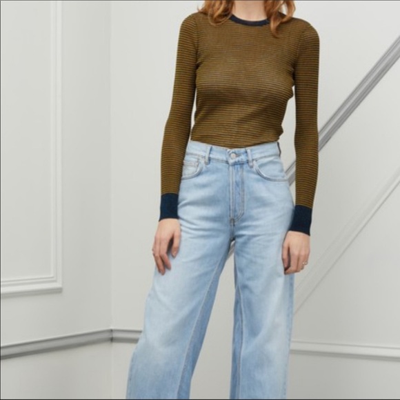 Rag & Bone Raina Striped Long Sleeve Crew Neck Top XS - Picture 3 of 11